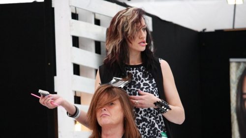 hair stylist in a salon