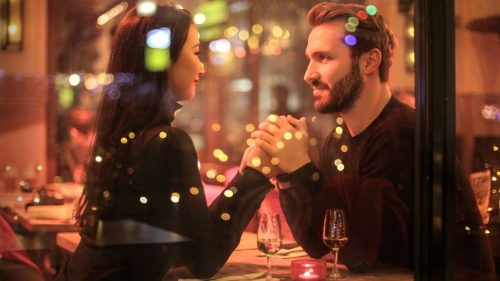 dating couple in a restaurant