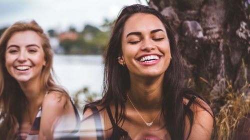 two smiling girls